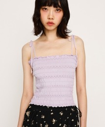 SLY | SHIRRING RIBBON CAMI シャーリング リボン キャミ 夏服(キャミソール)