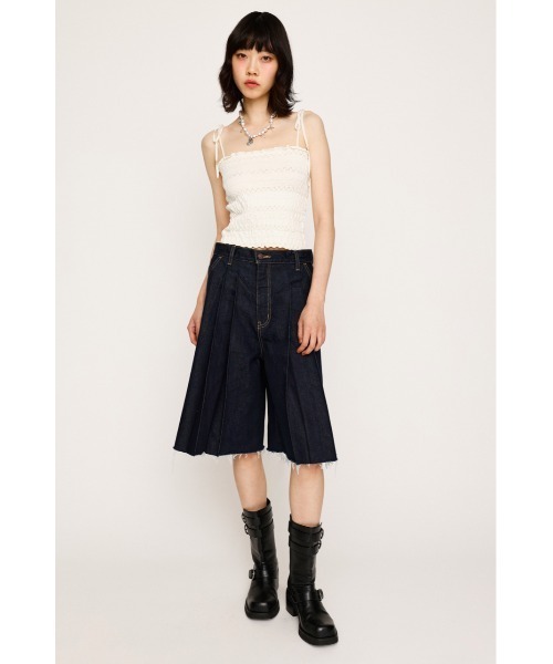 セール】SHIRRING RIBBON CAMI シャーリング リボン キャミ 夏服