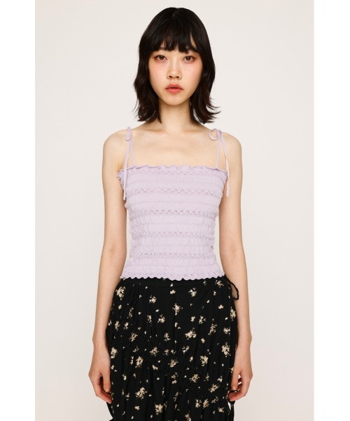 シャーリングリボンキャミソールトップス　フィオリリー　fioliliy セール】SHIRRING RIBBON CAMI シャーリング リボン キャミ 夏服