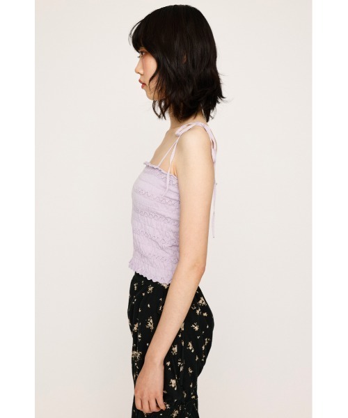 セール】SHIRRING RIBBON CAMI シャーリング リボン キャミ 夏服