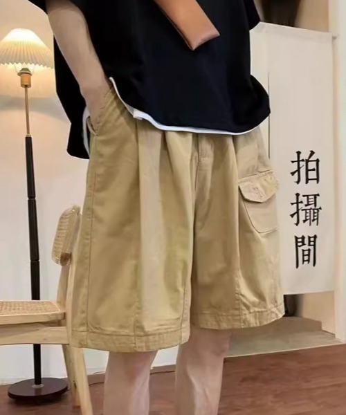 MGV(エムジーヴィー)の「フラップポケットハーフパンツ(その他パンツ・メンズ・ブラック/ブラウン/ベージュ・MEDIUM/LARGE/X-LARGE)」の1枚目の写真