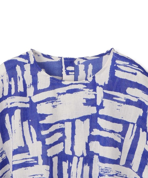 LAUTREAMONT（ロートレアモン）の「麻調ボイルプリントブラウス≪洗濯機で洗える≫（シャツ/ブラウス・レディース・ブルー系その他/ブラック系その他・9号）」の14枚目の写真