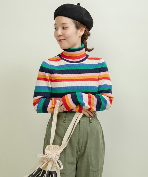 もちもちマルチボーダー リブタートル（ニット/セーター）｜CHILD