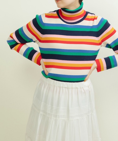 もちもちマルチボーダー リブタートル（ニット/セーター）｜CHILD