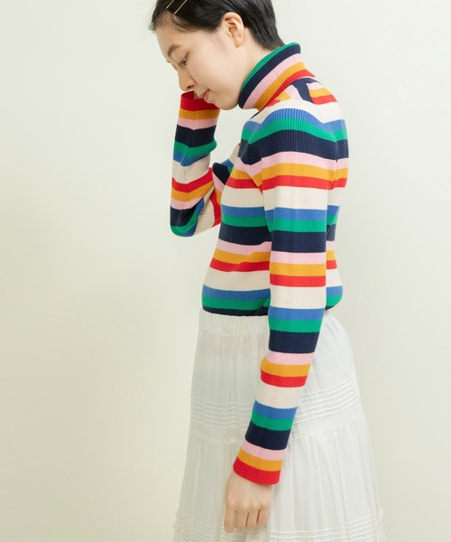 もちもちマルチボーダー リブタートル（ニット/セーター）｜CHILD