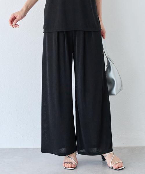 INCEDE（インシード）の「接触冷感 タックイージーパンツ（その他パンツ・レディース・シルバー/ブラック/ブラウン・M/L）」の2枚目の写真