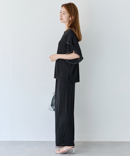 INCEDE（インシード）の「接触冷感 タックイージーパンツ（その他パンツ・レディース・シルバー/ブラック/ブラウン・M/L）」の4枚目の写真