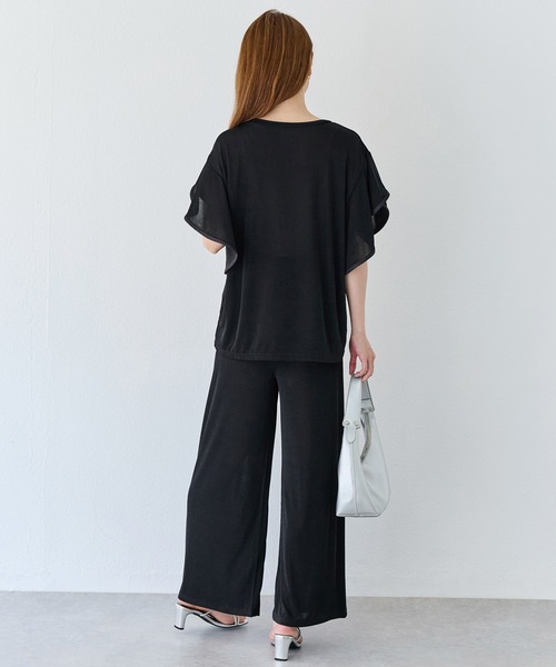 INCEDE（インシード）の「接触冷感 タックイージーパンツ（その他パンツ・レディース・シルバー/ブラック/ブラウン・M/L）」の5枚目の写真