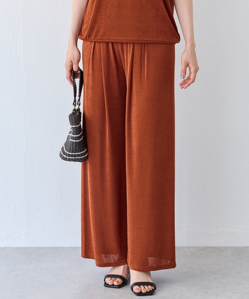 INCEDE（インシード）の「接触冷感 タックイージーパンツ（その他パンツ・レディース・シルバー/ブラック/ブラウン・M/L）」の6枚目の写真