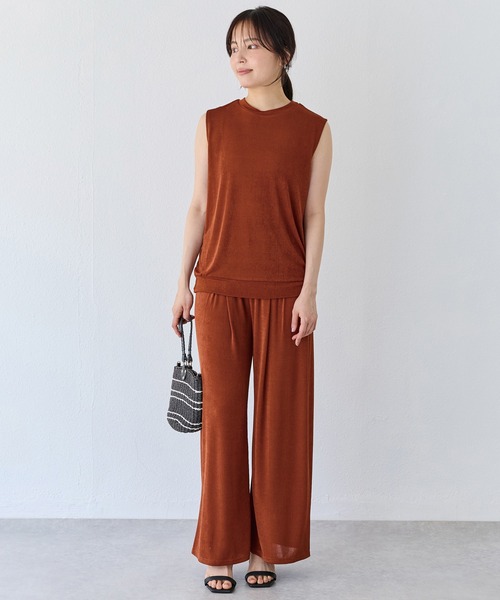 INCEDE（インシード）の「接触冷感 タックイージーパンツ（その他パンツ・レディース・シルバー/ブラック/ブラウン・M/L）」の10枚目の写真