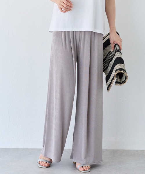 INCEDE（インシード）の「接触冷感 タックイージーパンツ（その他パンツ・レディース・シルバー/ブラック/ブラウン・M/L）」の15枚目の写真