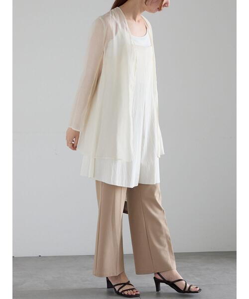 Te chichi（テチチ）の「【松井愛莉着用】シアーノーカラーシャツ（シャツ/ブラウス・レディース・オフホワイト/ブラック/ブラウン・F）」の5枚目の写真