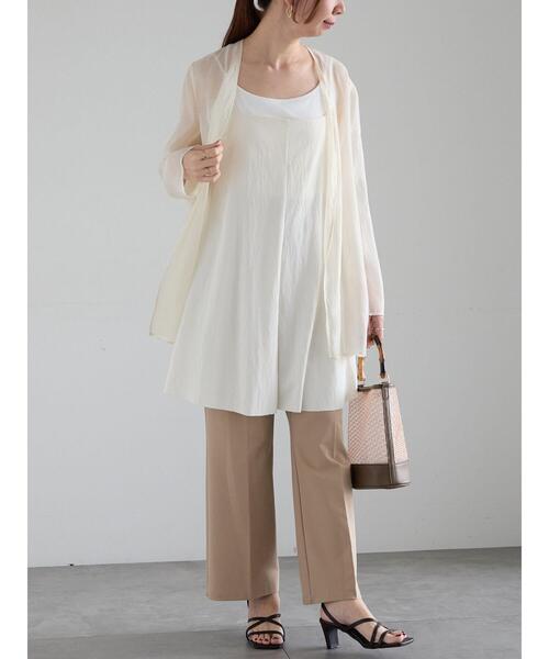 Te chichi（テチチ）の「【松井愛莉着用】シアーノーカラーシャツ（シャツ/ブラウス・レディース・オフホワイト/ブラック/ブラウン・F）」の6枚目の写真