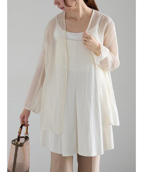 Te chichi（テチチ）の「【松井愛莉着用】シアーノーカラーシャツ（シャツ/ブラウス・レディース・オフホワイト/ブラック/ブラウン・F）」の8枚目の写真