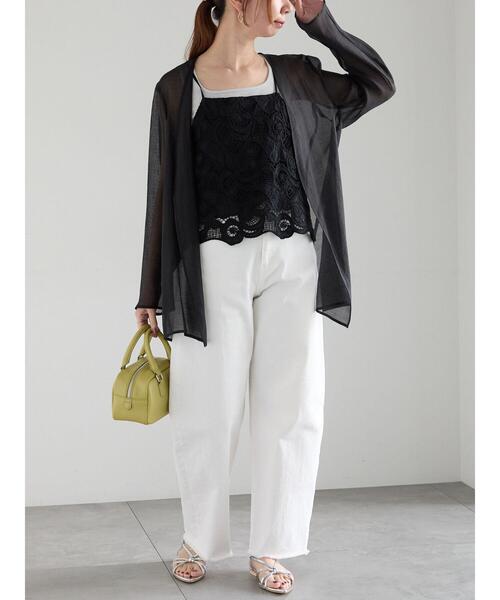 Te chichi（テチチ）の「【松井愛莉着用】シアーノーカラーシャツ（シャツ/ブラウス・レディース・オフホワイト/ブラック/ブラウン・F）」の12枚目の写真