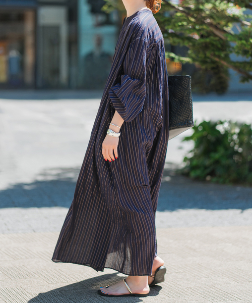 Spick & Span（スピックアンドスパン）の「HYU ストライプギャザーシャツワンピース（ワンピース・レディース・その他4/その他10・38/36）」の7枚目の写真