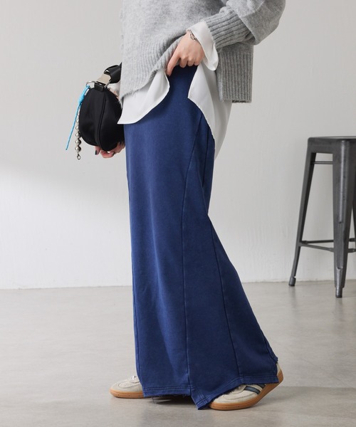 COLLAGE GALLARDAGALANTE（コラージュガリャルダガランテ）の「Q.anos/パッチマーメイドスカート（スカート・レディース・ブルー/グレー・FREE）」の2枚目の写真