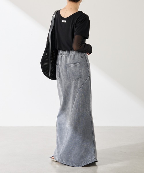 COLLAGE GALLARDAGALANTE（コラージュガリャルダガランテ）の「Q.anos/パッチマーメイドスカート（スカート・レディース・ブルー/グレー・FREE）」の10枚目の写真