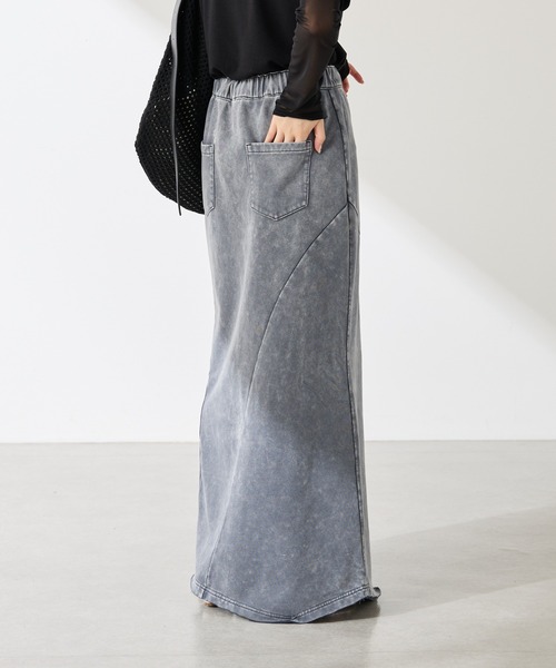 COLLAGE GALLARDAGALANTE（コラージュガリャルダガランテ）の「Q.anos/パッチマーメイドスカート（スカート・レディース・ブルー/グレー・FREE）」の6枚目の写真