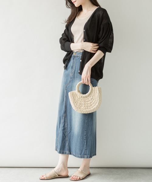 RCD(アールシーディー)の「前後2WAYランダムリブタンクトップ Vネック 丸首(タンクトップ・レディース・モカ/ホワイト/ブラック/ベージュ/カーキ・M/L/LL/3L/4L)」の12枚目の写真