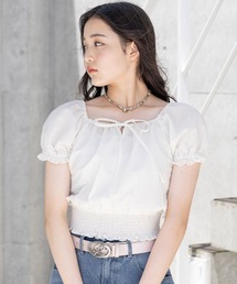repipi armario（レピピ アルマリオ）の「リボンギャザーパフブラウス（シャツ/ブラウス・キッズ）」