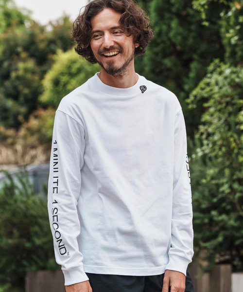 1minute 1second(ワンミニットワンセカンド)の「mlt5292-7oz long sleeve cut&sew with sleeve print ロングスリーブカットソー(Tシャツ/カットソー・メンズ・ネイビー/ブラック/ホワイト・M/L/XL)」の6枚目の写真