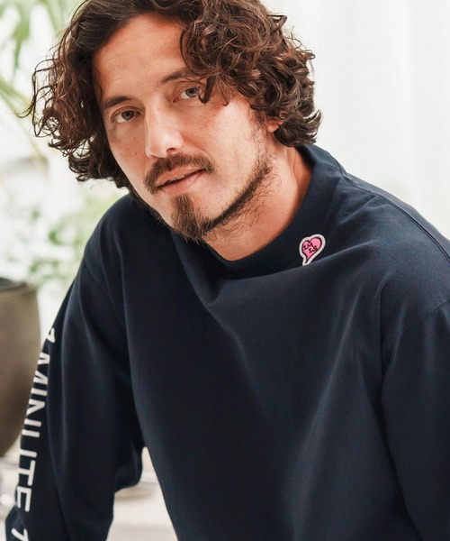1minute 1second(ワンミニットワンセカンド)の「mlt5292-7oz long sleeve cut&sew with sleeve print ロングスリーブカットソー(Tシャツ/カットソー・メンズ・ネイビー/ブラック/ホワイト・M/L/XL)」の12枚目の写真