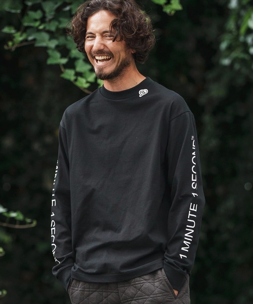 1minute 1second(ワンミニットワンセカンド)の「mlt5292-7oz long sleeve cut&sew with sleeve print ロングスリーブカットソー(Tシャツ/カットソー・メンズ・ネイビー/ブラック/ホワイト・M/L/XL)」の16枚目の写真