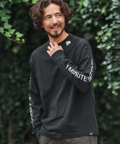 1minute 1second(ワンミニットワンセカンド)の「mlt5292-7oz long sleeve cut&sew with sleeve print ロングスリーブカットソー(Tシャツ/カットソー・メンズ・ネイビー/ブラック/ホワイト・M/L/XL)」の17枚目の写真