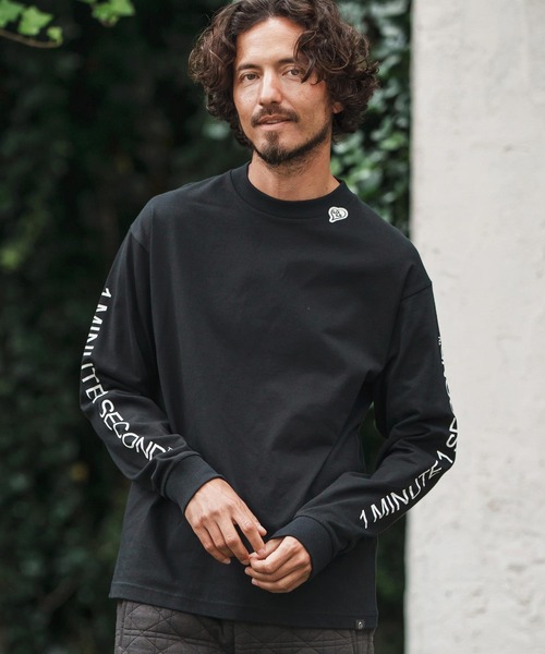 1minute 1second(ワンミニットワンセカンド)の「mlt5292-7oz long sleeve cut&sew with sleeve print ロングスリーブカットソー(Tシャツ/カットソー・メンズ・ネイビー/ブラック/ホワイト・M/L/XL)」の19枚目の写真