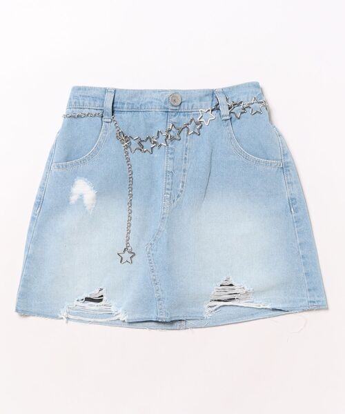 PINKHUNT（ピンクハント）の「PINKHUNT ピンクハント 星チェーンベルト付き デニムスカート 0709K（デニムスカート・キッズ・ブラック/ブルー・150cm/160cm/120cm/130cm/140cm）」の12枚目の写真