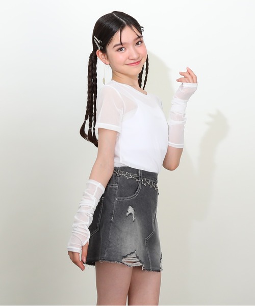 PINKHUNT（ピンクハント）の「PINKHUNT ピンクハント 星チェーンベルト付き デニムスカート 0709K（デニムスカート・キッズ・ブラック/ブルー・150cm/160cm/120cm/130cm/140cm）」の6枚目の写真