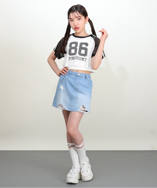 PINKHUNT（ピンクハント）の「PINKHUNT ピンクハント 星チェーンベルト付き デニムスカート 0709K（デニムスカート・キッズ・ブラック/ブルー・150cm/160cm/120cm/130cm/140cm）」の13枚目の写真