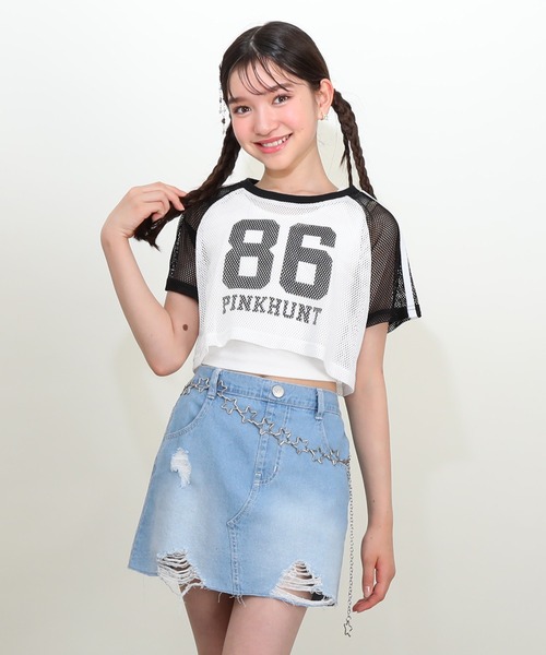 PINKHUNT（ピンクハント）の「PINKHUNT ピンクハント 星チェーンベルト付き デニムスカート 0709K（デニムスカート・キッズ・ブラック/ブルー・150cm/160cm/120cm/130cm/140cm）」の15枚目の写真