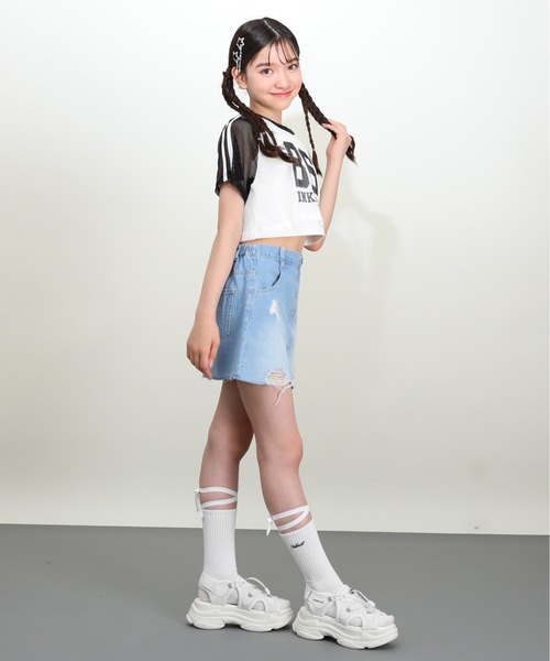 PINKHUNT（ピンクハント）の「PINKHUNT ピンクハント 星チェーンベルト付き デニムスカート 0709K（デニムスカート・キッズ・ブラック/ブルー・150cm/160cm/120cm/130cm/140cm）」の17枚目の写真