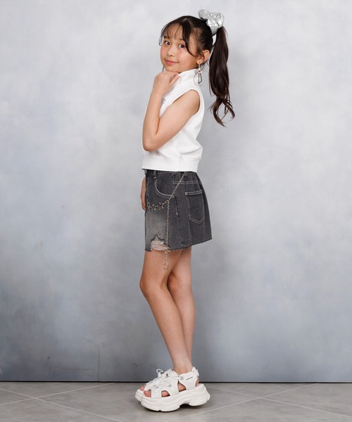 PINKHUNT（ピンクハント）の「PINKHUNT ピンクハント 星チェーンベルト付き デニムスカート 0709K（デニムスカート・キッズ・ブラック/ブルー・150cm/160cm/120cm/130cm/140cm）」の21枚目の写真