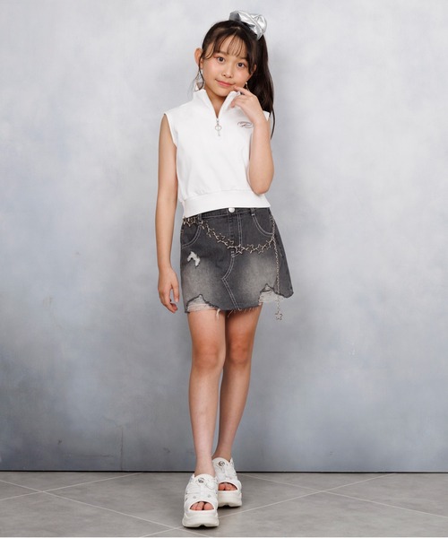 PINKHUNT（ピンクハント）の「PINKHUNT ピンクハント 星チェーンベルト付き デニムスカート 0709K（デニムスカート・キッズ・ブラック/ブルー・150cm/160cm/120cm/130cm/140cm）」の20枚目の写真