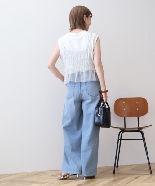 AMERICAN HOLIC(アメリカンホリック)の「SETチュールキャミ+ノースリーブカットプルオーバー(Tシャツ/カットソー・レディース・アイボリー/チャコールグレー/ブラック・M/L)」の22枚目の写真