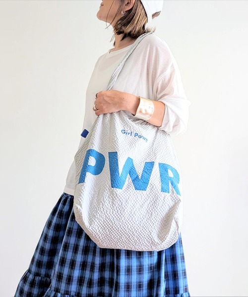 notch.(ノッチ)の「PWR ビッグトートバッグ(トートバッグ・レディース・カーキ/ブルー/ブラウン/ライトグレー/イエロー/ミント・ONE SIZE)」の2枚目の写真