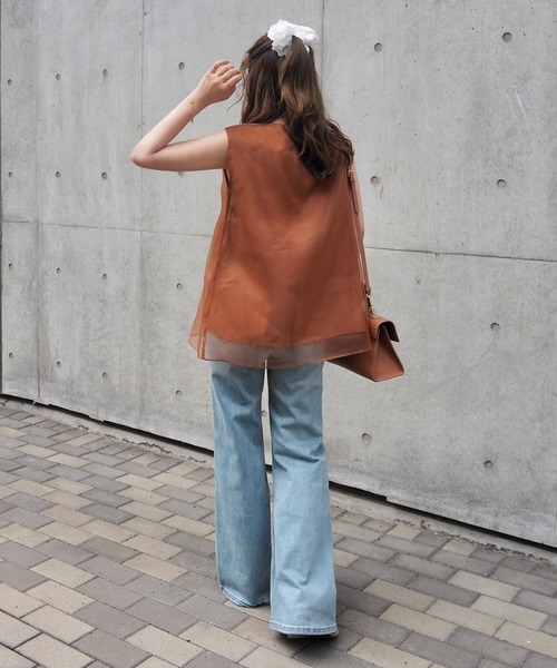 LAULEN(ローレン)の「sheer layered sleeveless tops /シアーレイヤードクルーネックノースリトップス(シャツ/ブラウス・レディース・ブラウン/グレー/ブラック・FREE)」の13枚目の写真