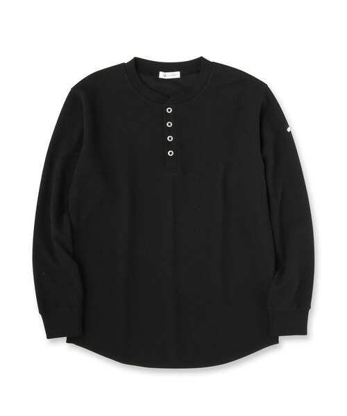 tk.TAKEO KIKUCHI（ティーケータケオキクチ）の「ワッフル＆スムースプレートヘンリーカットソー（Tシャツ/カットソー・メンズ・ホワイト/ブラック・03/02）」の3枚目の写真