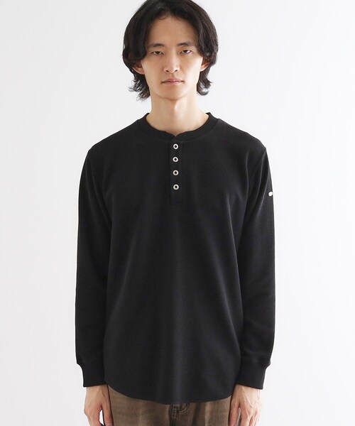 tk.TAKEO KIKUCHI（ティーケータケオキクチ）の「ワッフル＆スムースプレートヘンリーカットソー（Tシャツ/カットソー・メンズ・ホワイト/ブラック・03/02）」の12枚目の写真