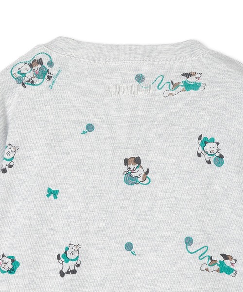 Common Noun(コモン ナウン)の「“CAT”&“DOG” Midori Nakajima サーマルトップス(Tシャツ/カットソー・レディース・オフホワイト/グレー・L/M)」の4枚目の写真