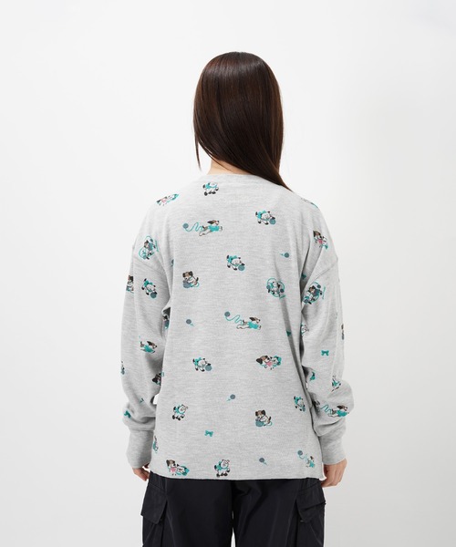 Common Noun(コモン ナウン)の「“CAT”&“DOG” Midori Nakajima サーマルトップス(Tシャツ/カットソー・レディース・オフホワイト/グレー・L/M)」の13枚目の写真