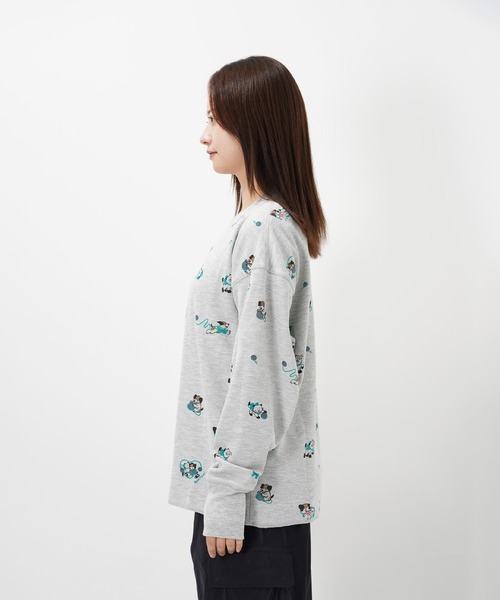 Common Noun(コモン ナウン)の「“CAT”&“DOG” Midori Nakajima サーマルトップス(Tシャツ/カットソー・レディース・オフホワイト/グレー・L/M)」の12枚目の写真