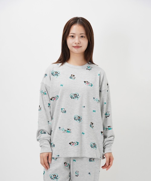 Common Noun(コモン ナウン)の「“CAT”&“DOG” Midori Nakajima サーマルトップス(Tシャツ/カットソー・レディース・オフホワイト/グレー・L/M)」の14枚目の写真