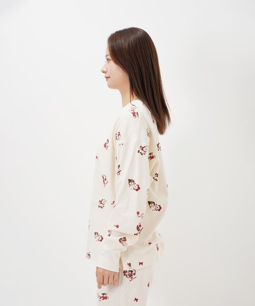 Common Noun(コモン ナウン)の「“CAT”&“DOG” Midori Nakajima サーマルトップス(Tシャツ/カットソー・レディース・オフホワイト/グレー・L/M)」の9枚目の写真
