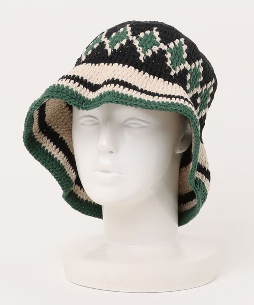 チャイハネ(チャイハネ)の「【チャイハネ】タルカ手編みコットンニットハット(ハット・レディース・グリーン・FREE)」の2枚目の写真