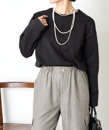 ★新品★Jena★ジェナ★フハク切替ダンボールカットソー プルオーバー 限定色 1枚で様になる／ラクチン綺麗】フハク切替ダンボールカットソー