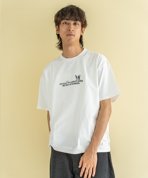 Quash(クアッシュ)の「アニマルロゴ刺繍Tシャツ(Tシャツ/カットソー・メンズ・ネイビー/ホワイト/ホワイト系その他/ブラック・LARGE/MEDIUM)」の2枚目の写真